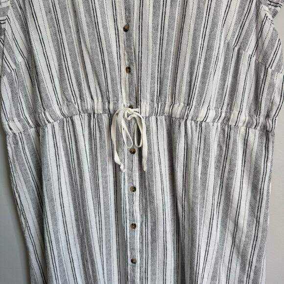 Briggs Dress 2X Linen Midi Pockets Buttons Stretch Lagenlook Coastal Beachy - Picture 7 of 16